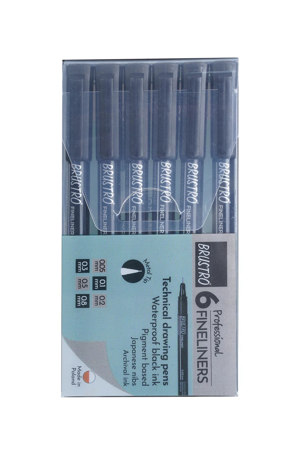 BRUSTRO PROFESSIONAL FINELINERS-SET OF 6