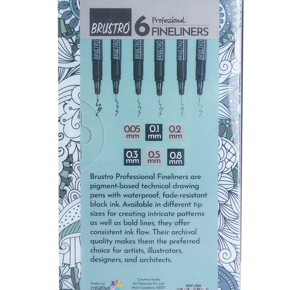 BRUSTRO PROFESSIONAL FINELINERS-SET OF 6