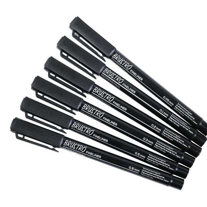 BRUSTRO PROFESSIONAL FINELINERS-SET OF 6