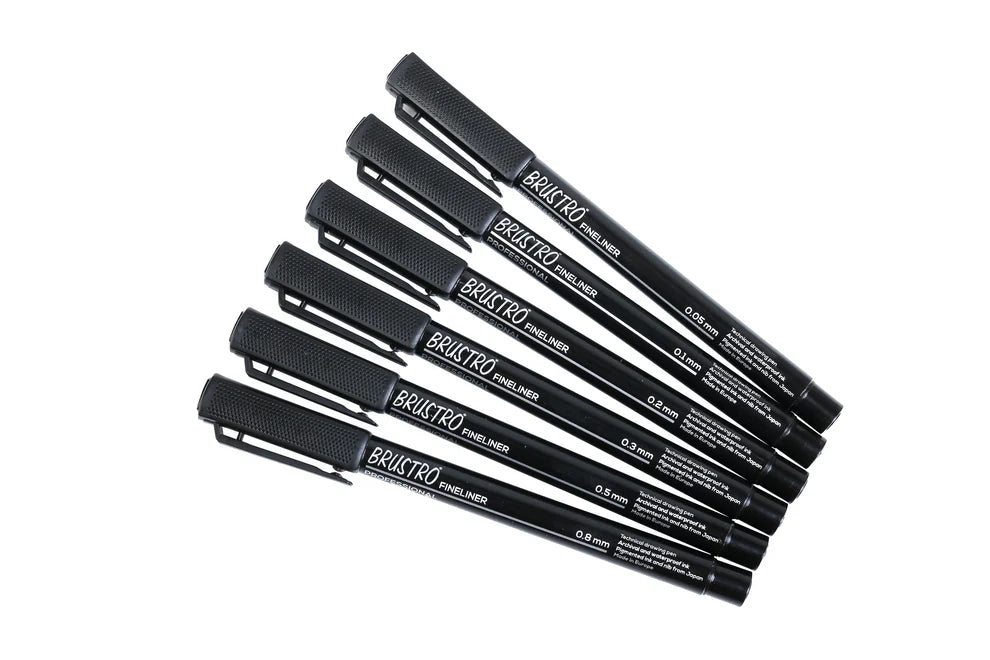 BRUSTRO PROFESSIONAL FINELINERS-SET OF 6