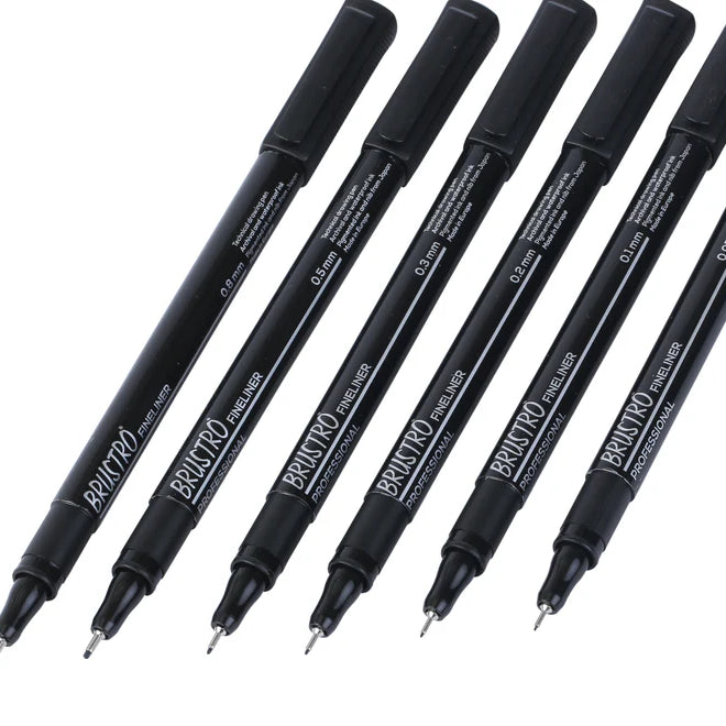 BRUSTRO PROFESSIONAL FINELINERS-SET OF 6