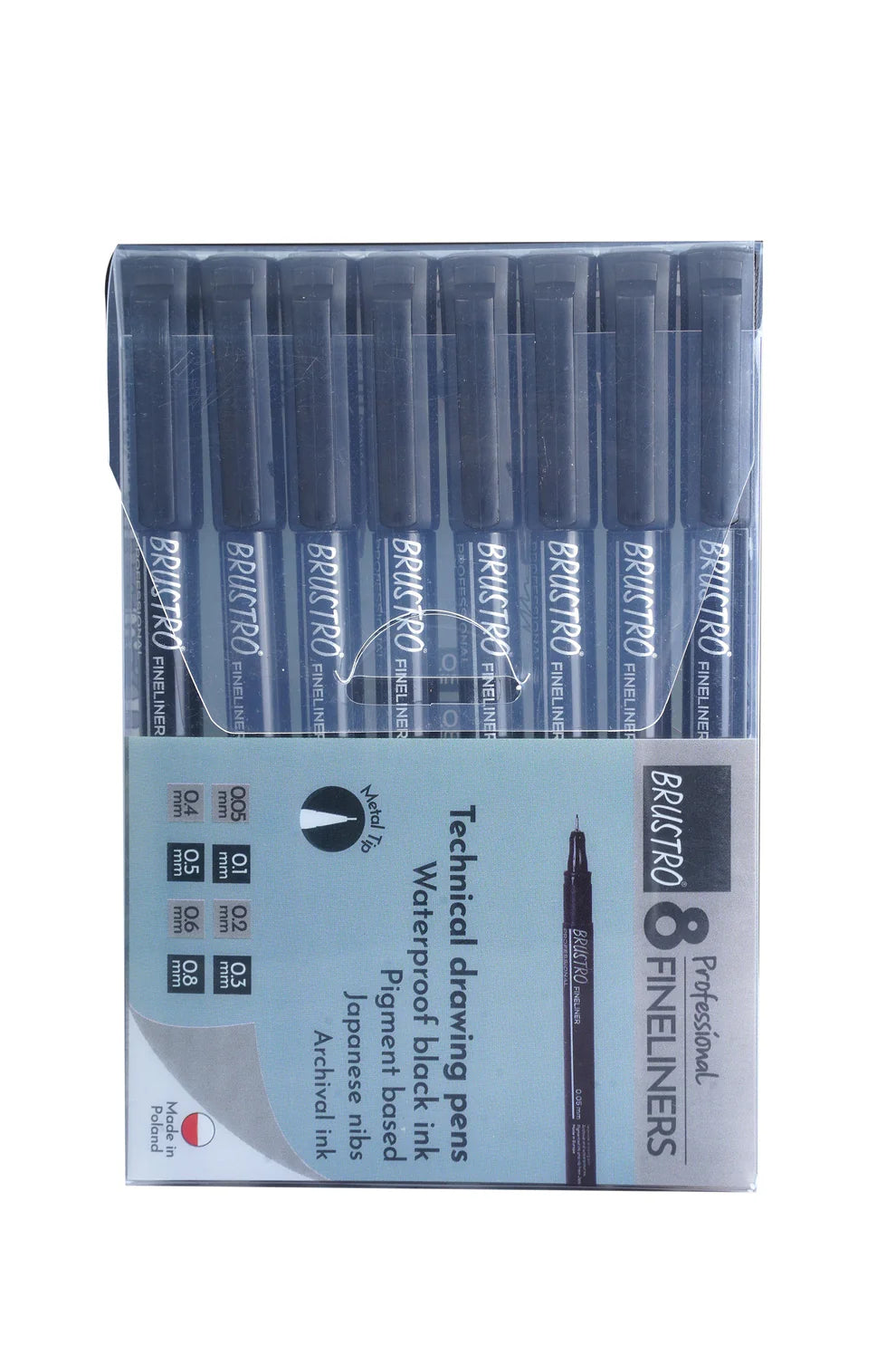 BRUSTRO PROFESSIONAL FINELINERS-SET OF 8