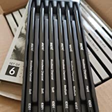 BRUSTRO WOODLESS CHARCOAL PENCILS-SET OF-6  