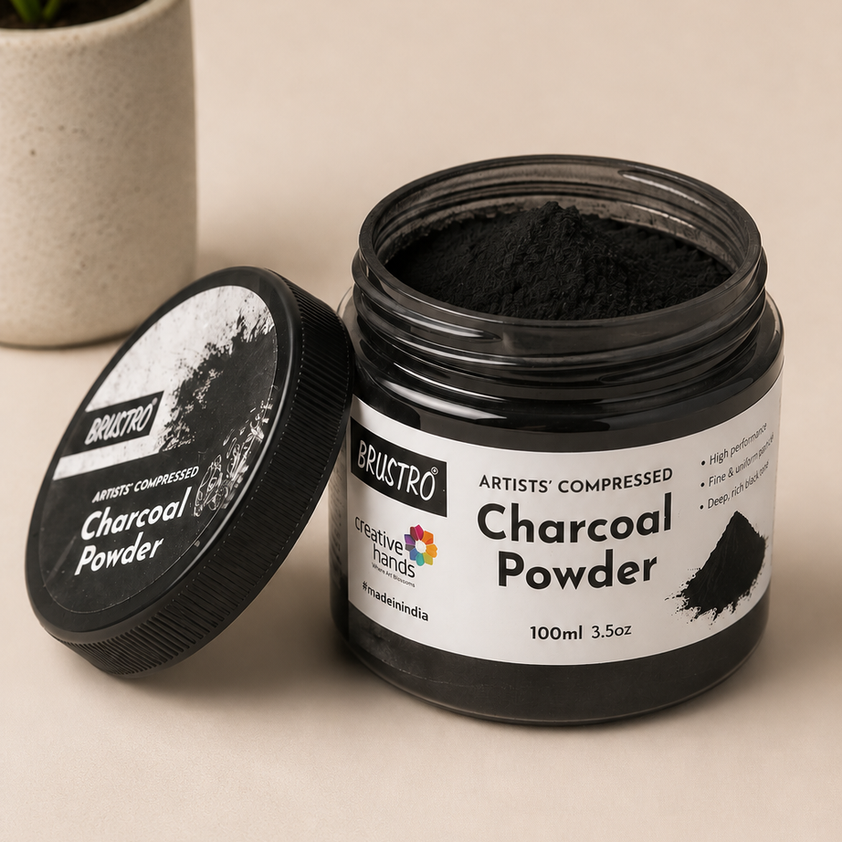 Artist quality charcoal powder by Brustro for creative drawing projects