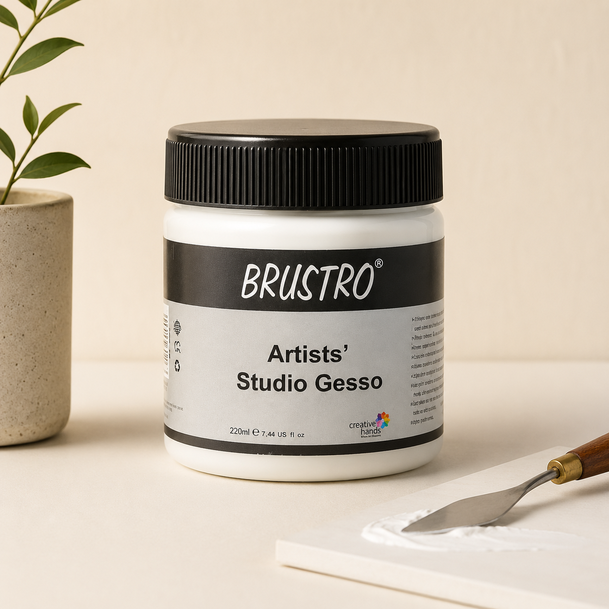 Brustro artist studio gesso 220ml acrylic primer for canvas preparation