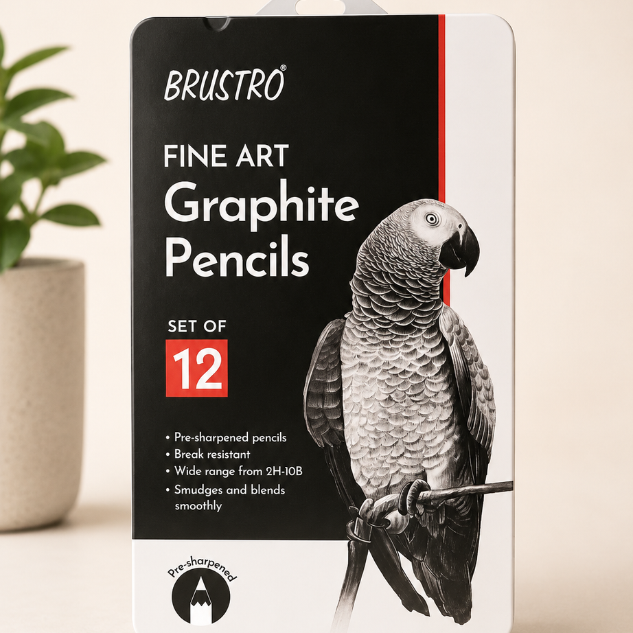Brustro fine art graphite pencils set of 12 for sketching drawing and shading