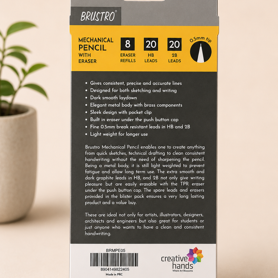 Brustro fine tip mechanical pencil suitable for detailed artwork and drafting