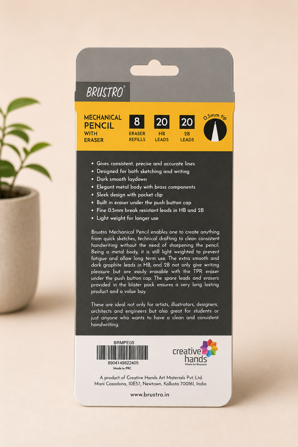 Brustro fine tip mechanical pencil suitable for detailed artwork and drafting