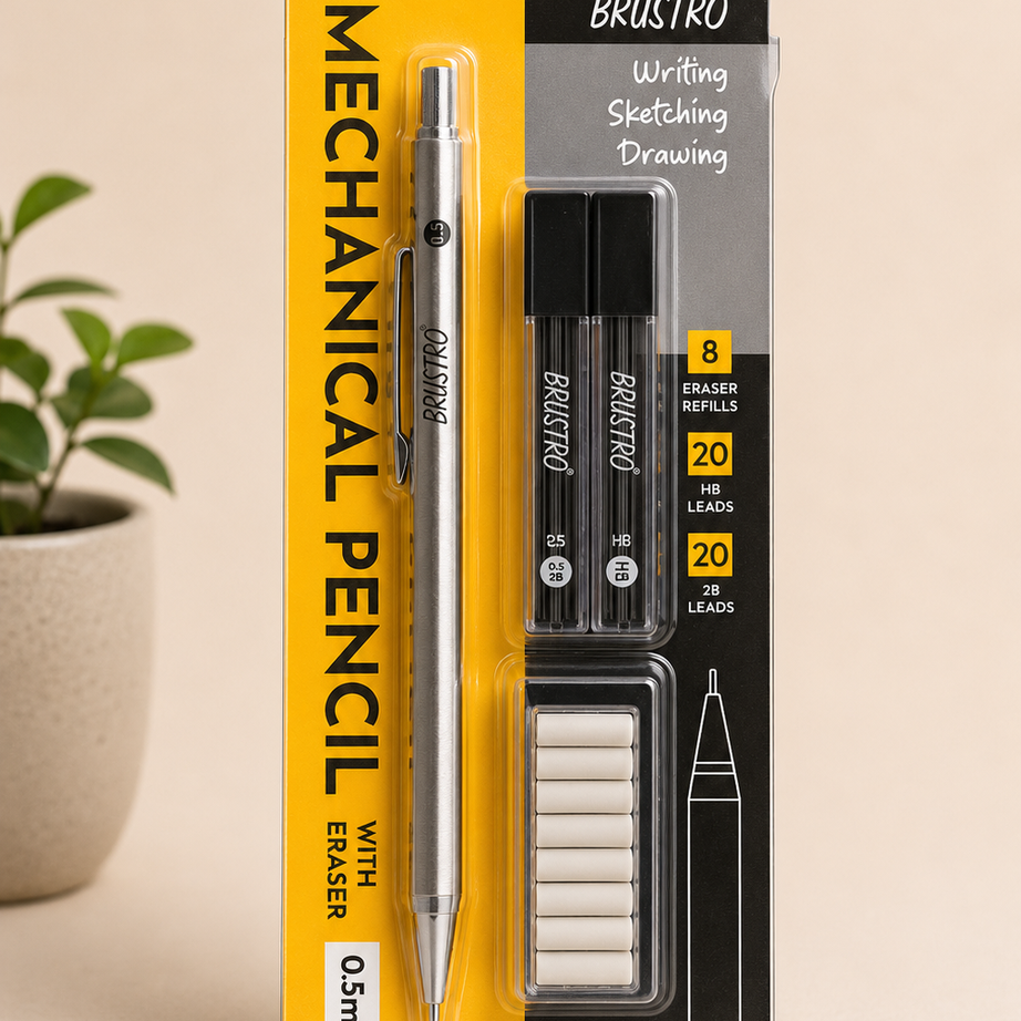 Brustro mechanical pencil with eraser 0.5mm for sketching drawing and writing
