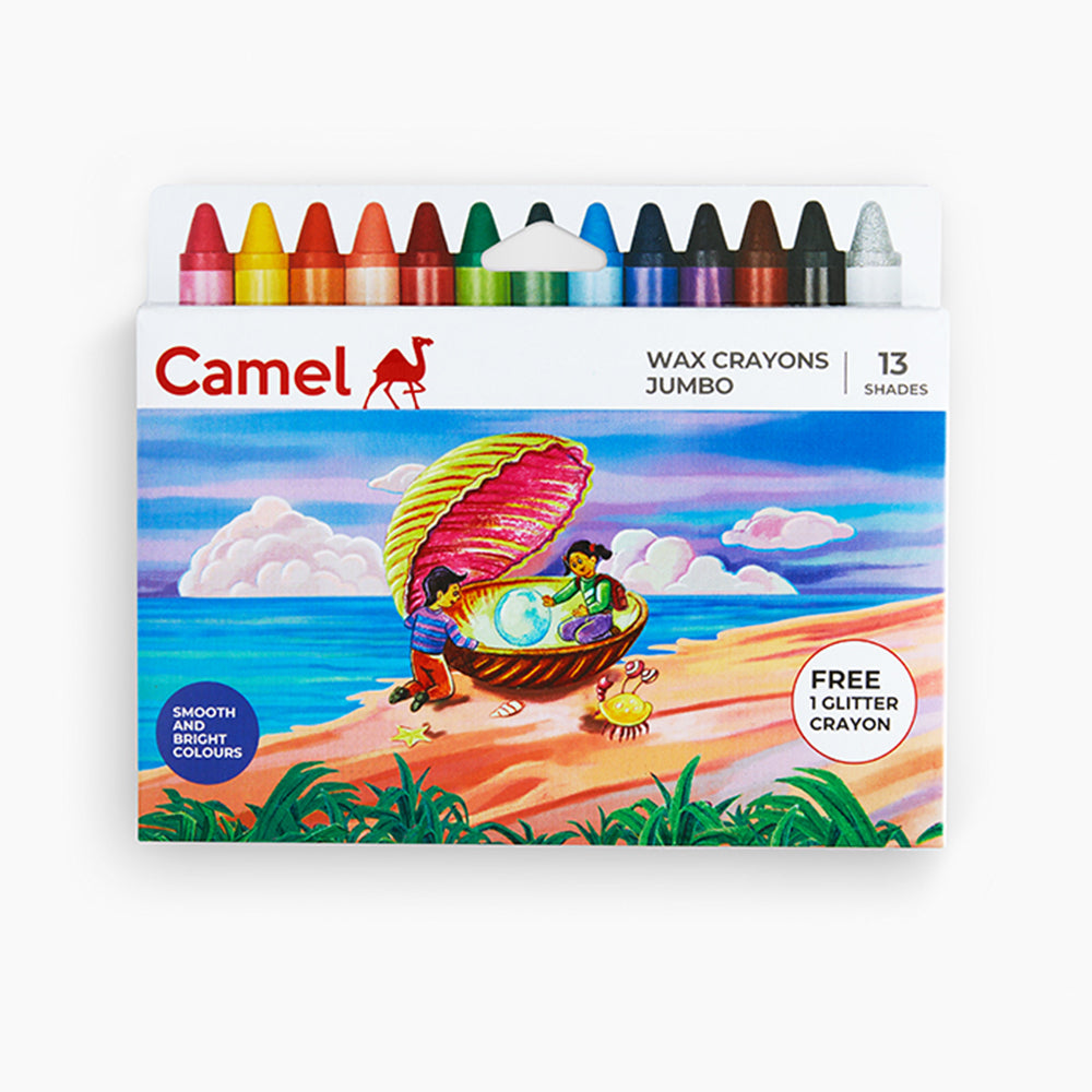 Camel Wax Crayons -13 Shades, Jumbo