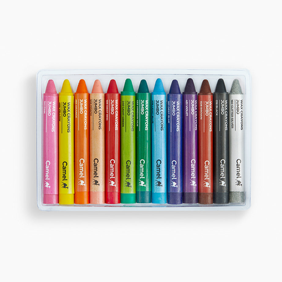 Camel Wax Crayons -13 Shades, Jumbo