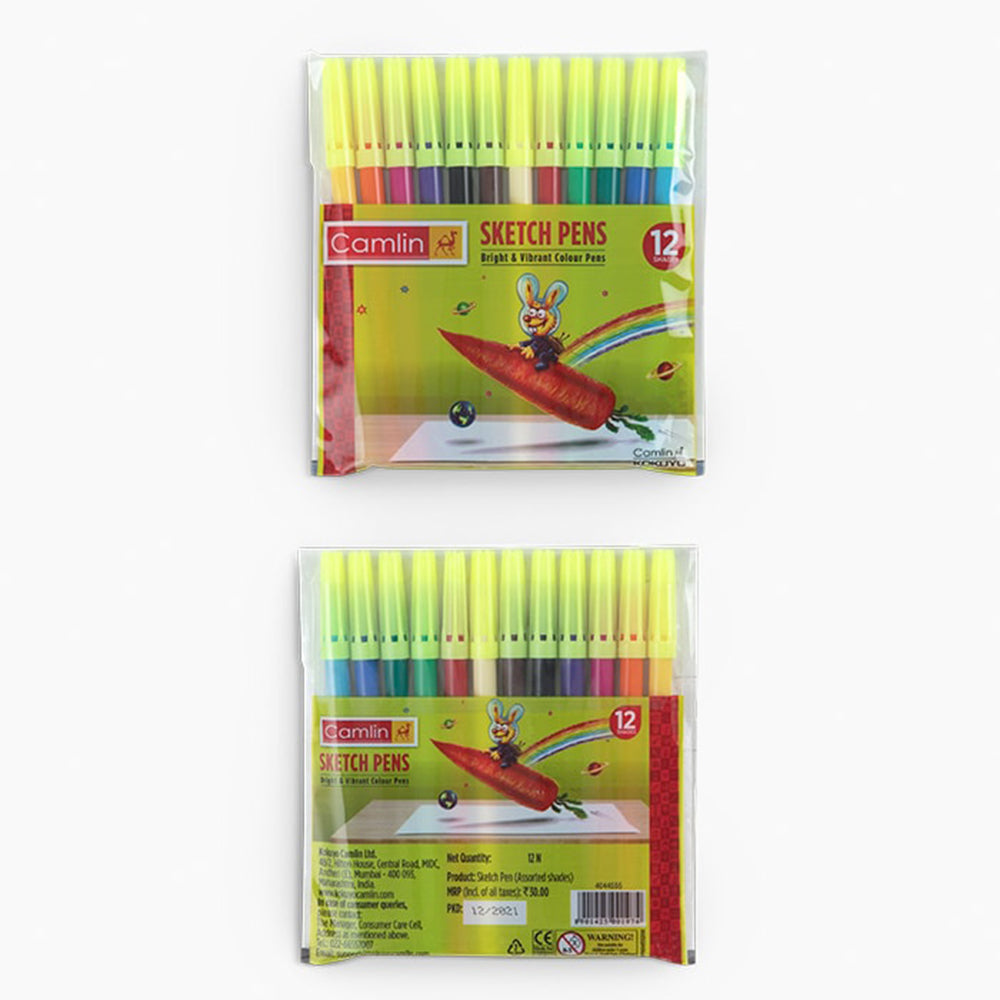 Camlin Sketch Pen - Assorted set of 12 shades
