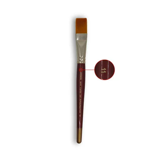 Paintbrush with a brown handle and white bristles
