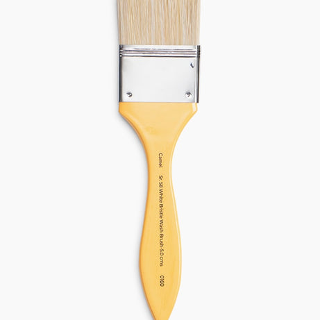 Camel White Bristle Wash Brush 5.0 cm (0160) — wide flat brush for watercolour and acrylic backgrounds