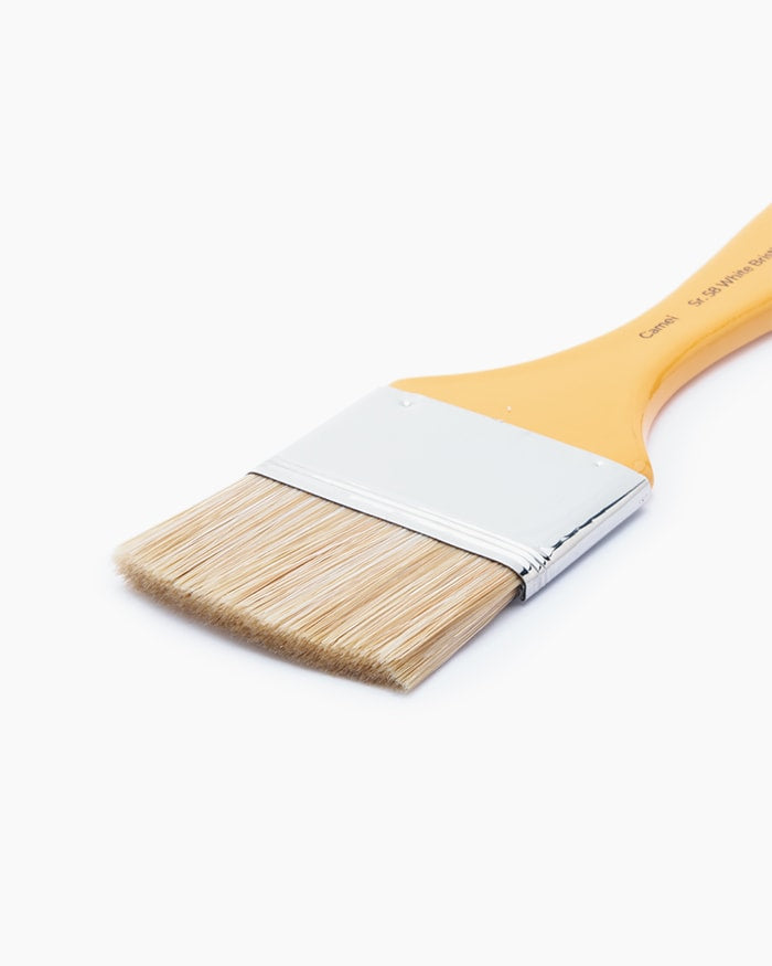 Camel White Bristle Wash Brush sturdy ferrule and ergonomic handle for comfortable use