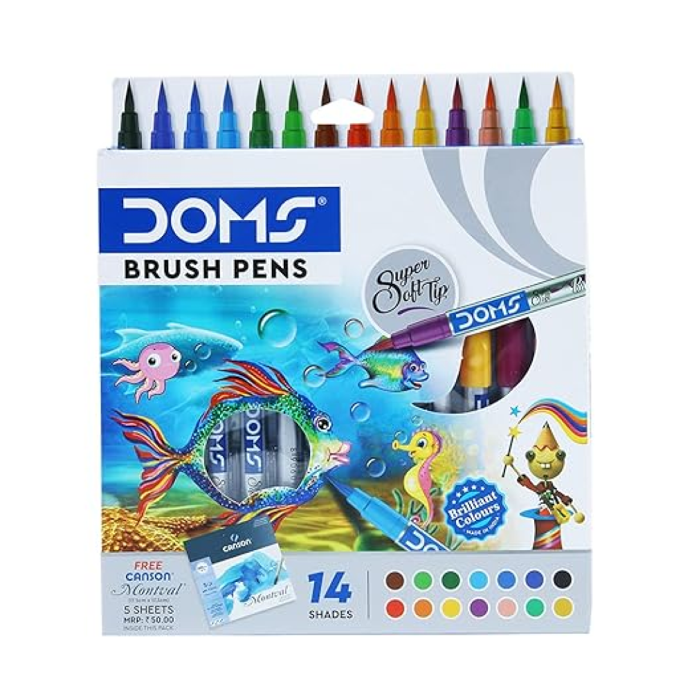 Doms Brush Pen Box 14-Shades