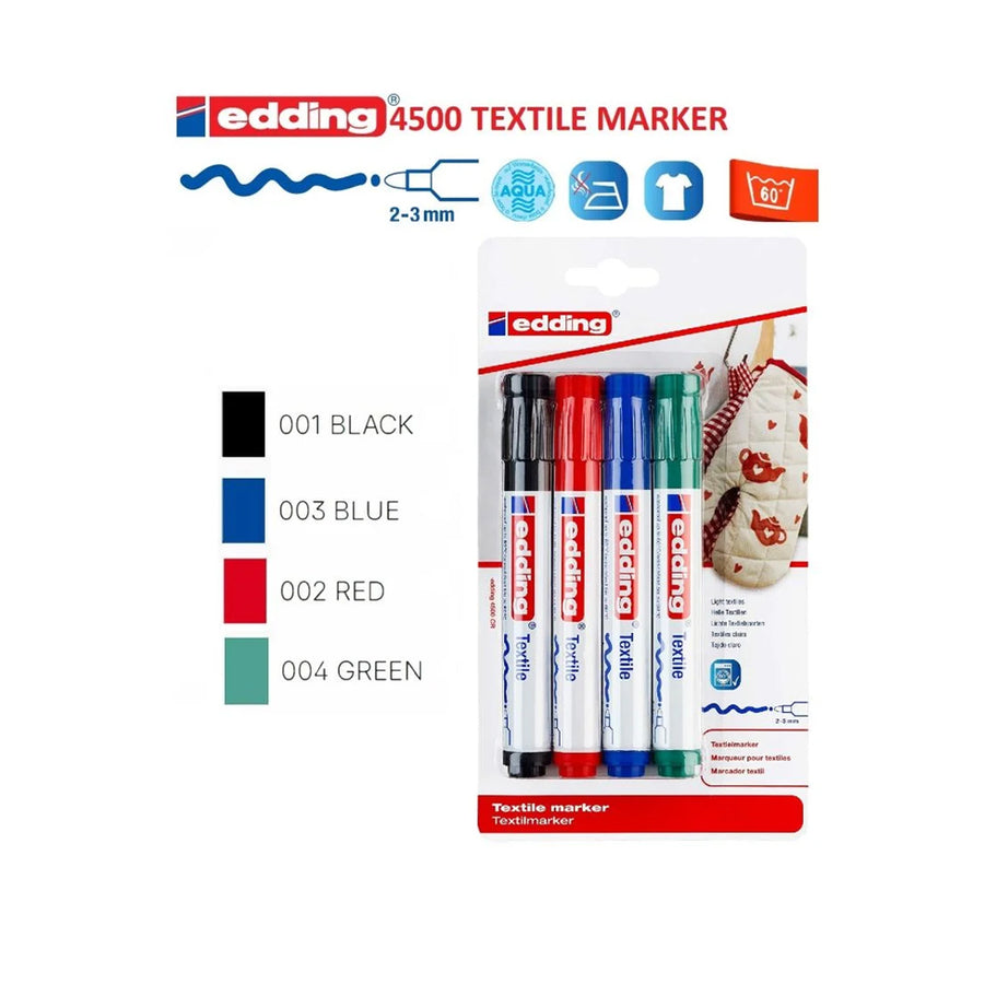 Edding Textile Marker Blister of 4 Assorted 2-3mm Basic