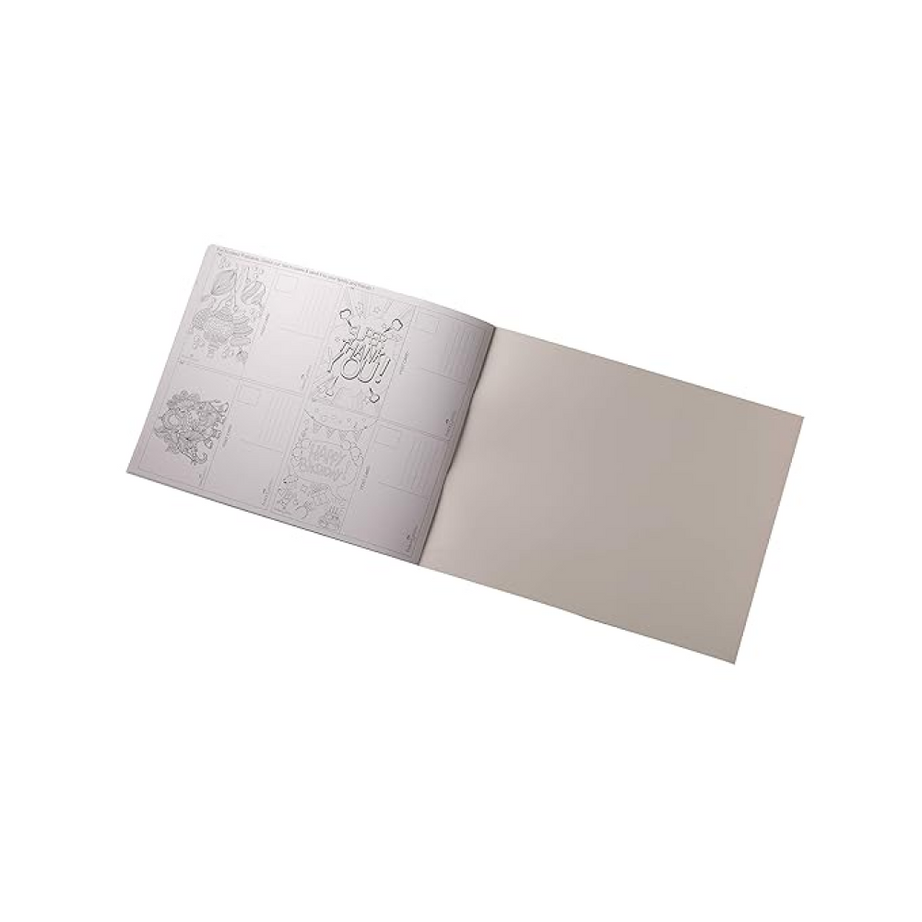 Closed and open Faber-Castell A3 sketchbook with 36 smooth drawing pages