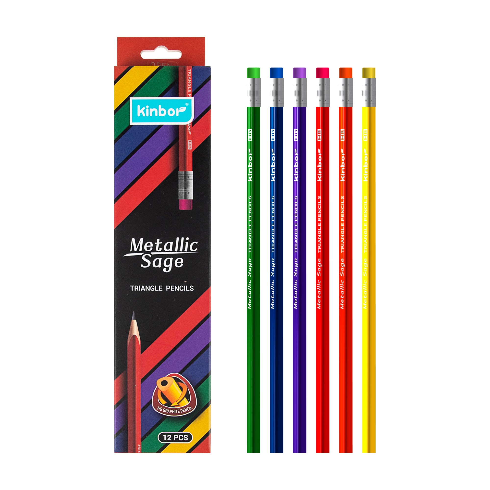 KINBOR Set of colorful triangle pencils 