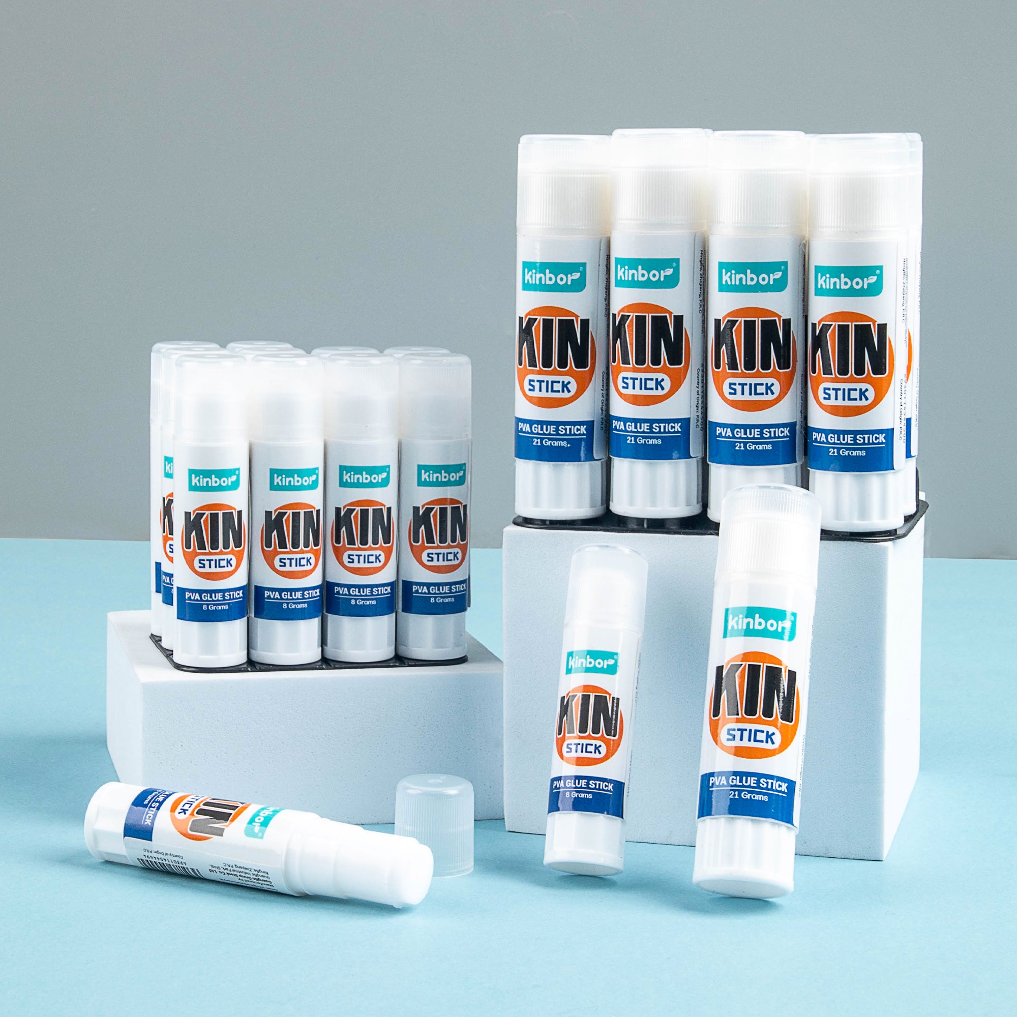 Kinbor Kin Stick PVA Glue Stick Smooth & Strong Adhesive for School & Office