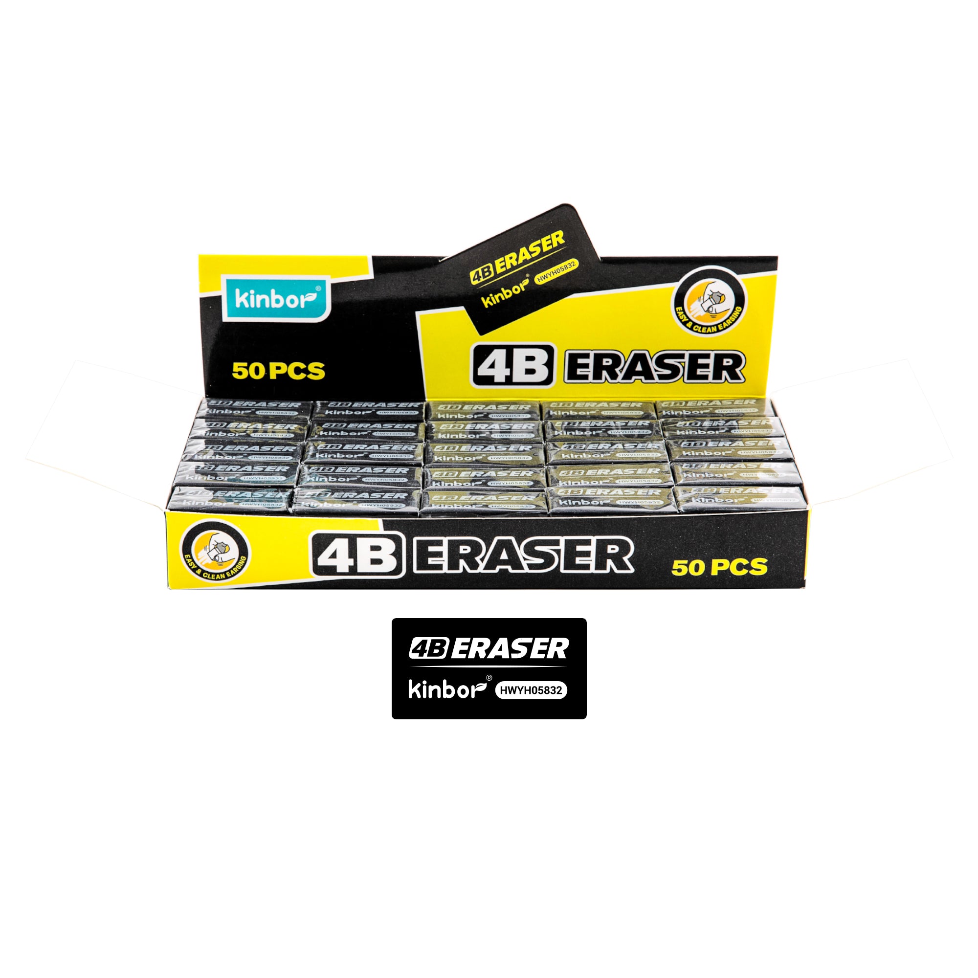 Kinbor 4B Black Eraser HWYH05832 – Smudge-Free