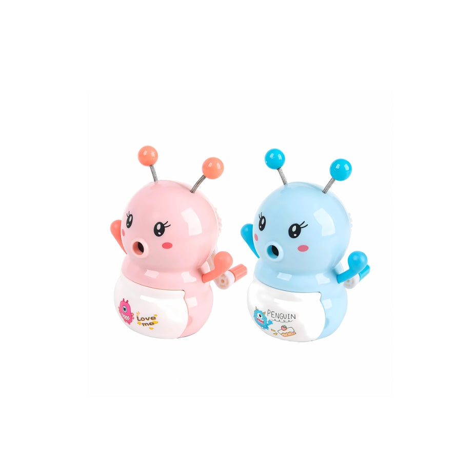 Two colorful Ant toys, one pink and one blue, on a white background.