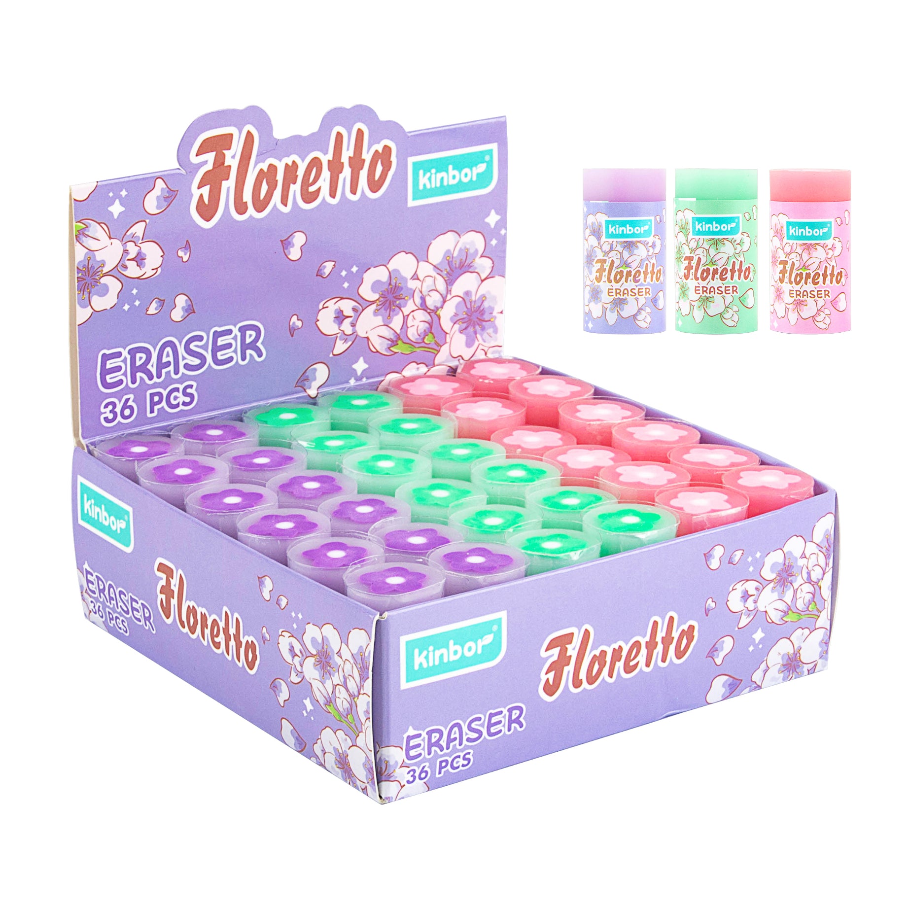 Kinbor Floretto Eraser – Soft Erasing for School & Office