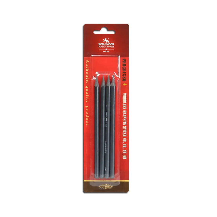 Kohinoor Hardtmuth Progresso Woodless Graphite Pencil Set of 4