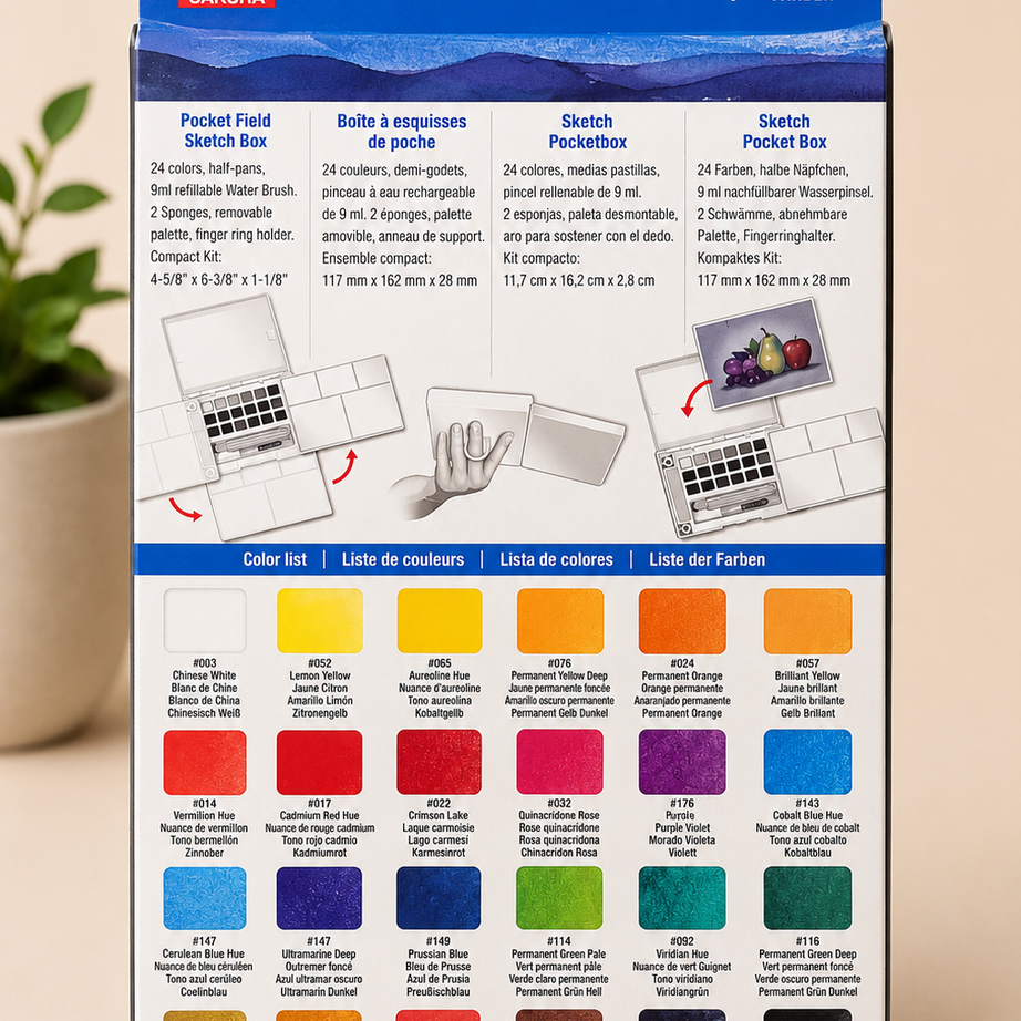 Artist quality Koi watercolour paint set with 24 vibrant colours