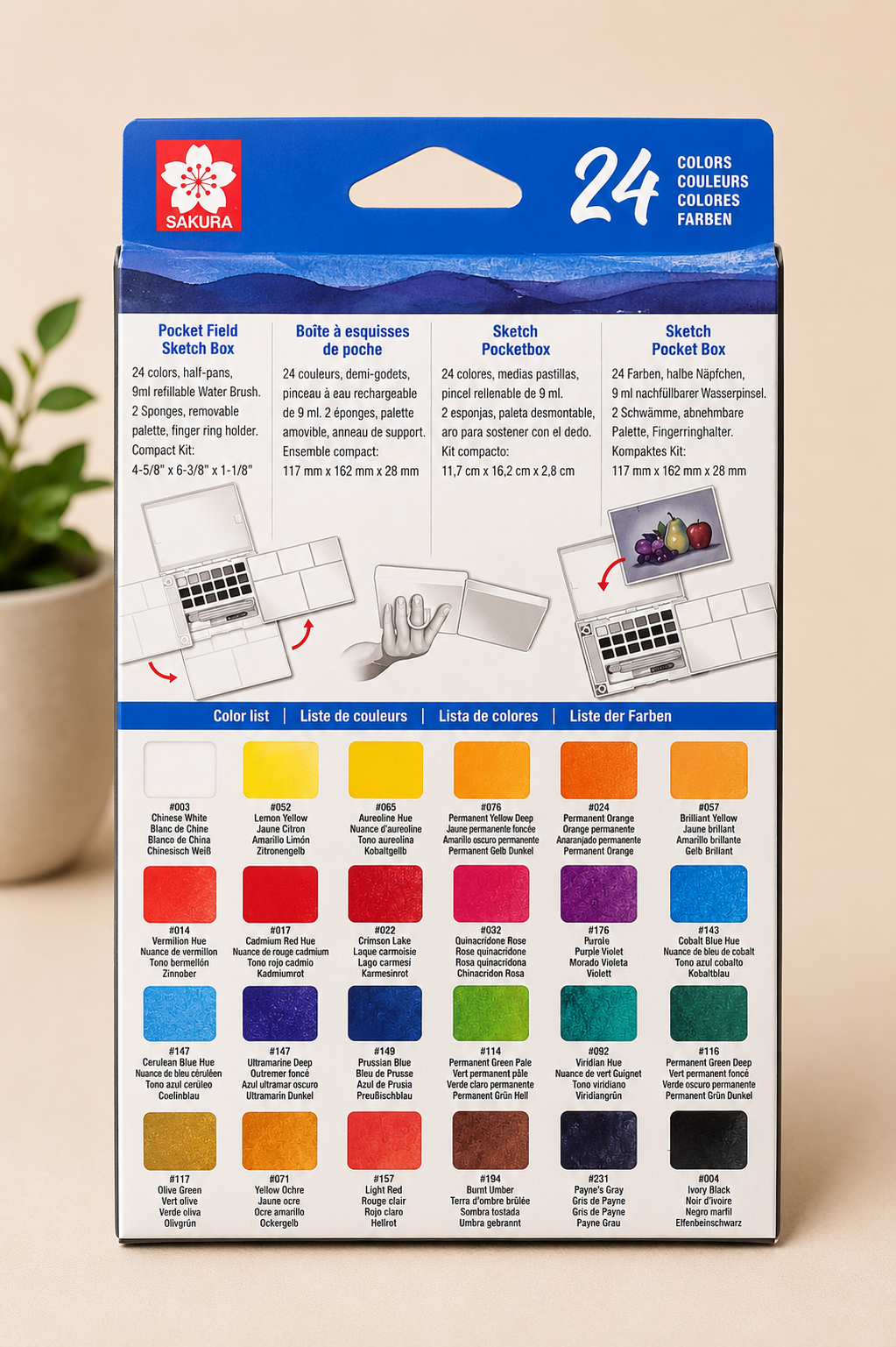 Artist quality Koi watercolour paint set with 24 vibrant colours