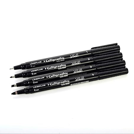 LINEPLUS CALLIGRAPHY PEN BLACK SET OF-4