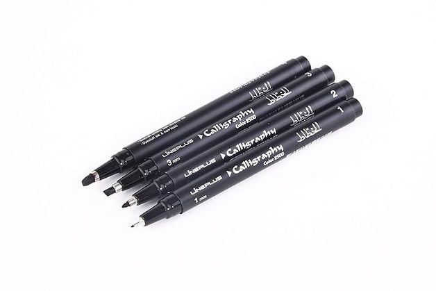 LINEPLUS CALLIGRAPHY PEN BLACK SET OF-4