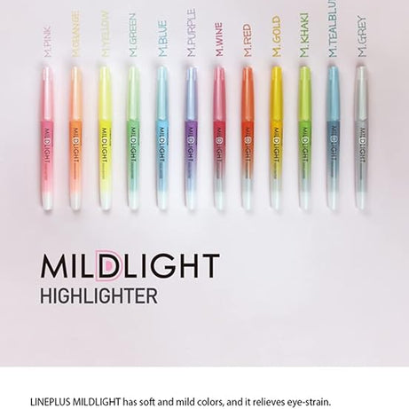 LINEPLUS MILDLIGHT HIGHLIGHTER-HOT&COOL-12PCS SET