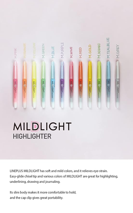 LINEPLUS MILDLIGHT HIGHLIGHTER-HOT&COOL-12PCS SET