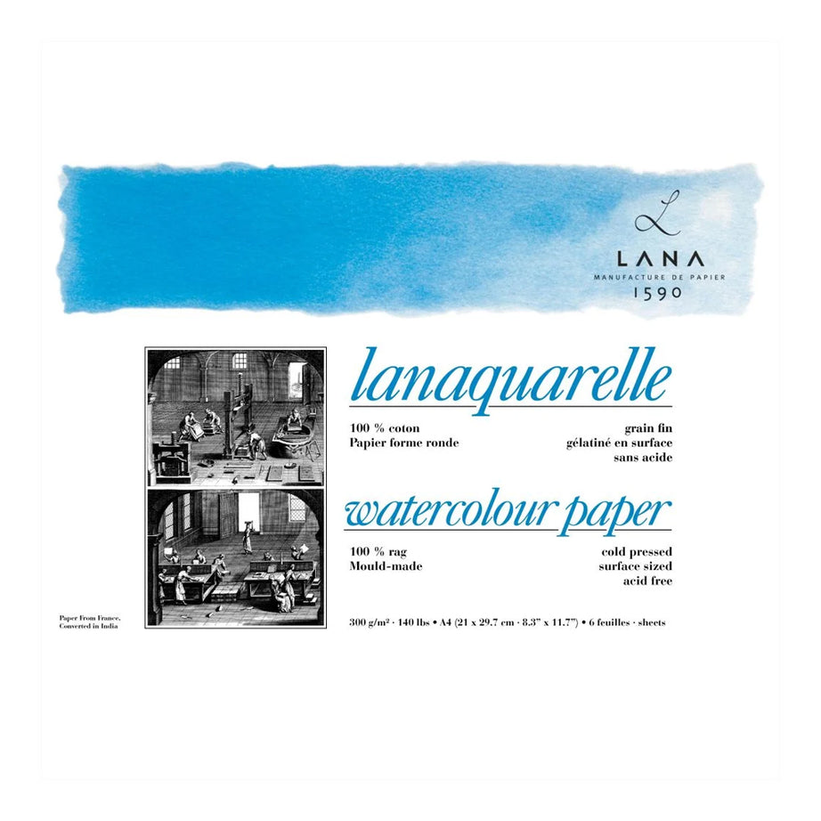 Lana Lanaquarelle CP 300GSM Polypack A4-6sheets
