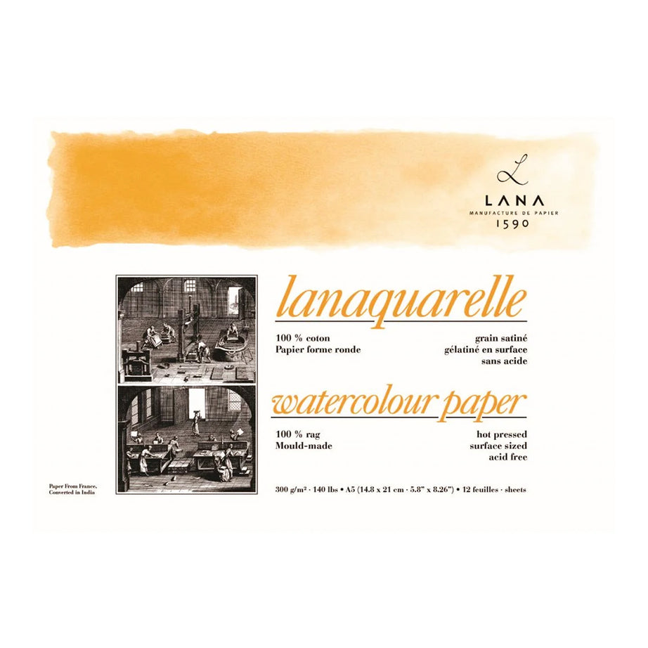 Lana Lanaquarelle HP 300GSM Polypack A5-12 Sheets