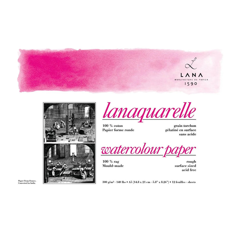 Lana Lanaquarelle RG 300GSM Polypack A5-12 Sheets