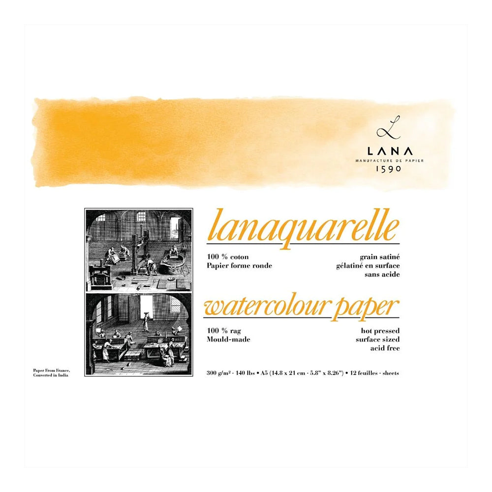 Lana Lanaquarelle HP 300GSM Pad-12 Sheets