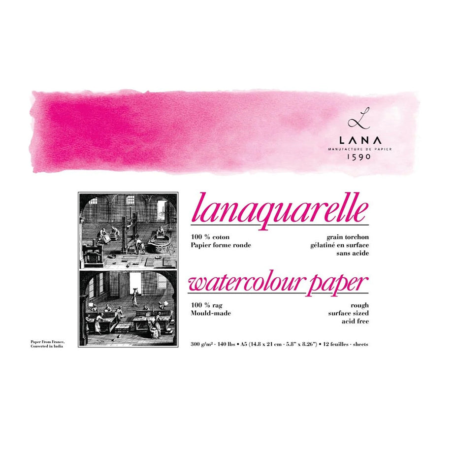 Lana Lanaquarelle RG 300gsm Pad -12 Sheets