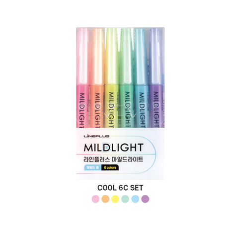 LINEPLUS MILDLIGHT HIGHLIGHTER-MILD COOL-6PCS SET