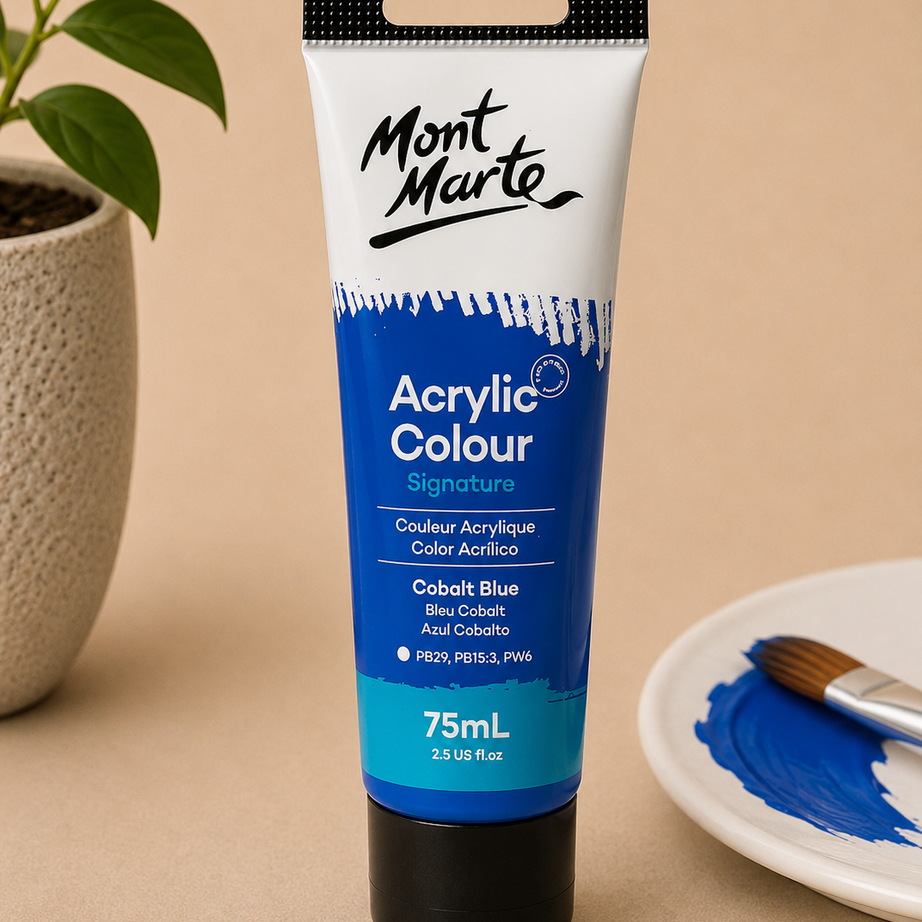 MONT MARTE Acrylic Colour Cobalt Blue 75ML acrylic paint for canvas art and craft projects