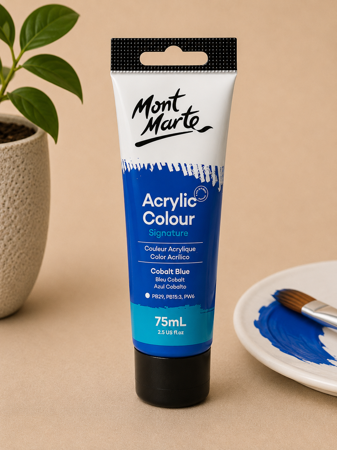 MONT MARTE Acrylic Colour Cobalt Blue 75ML acrylic paint for canvas art and craft projects