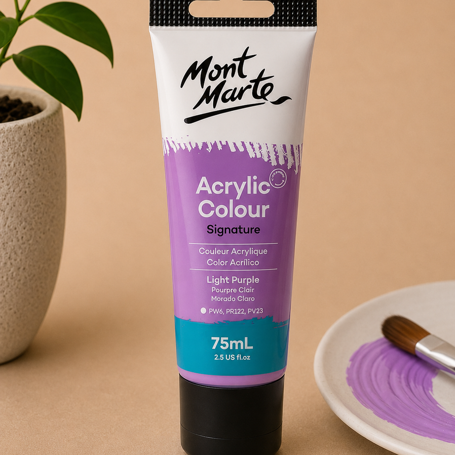MONT MARTE acrylic colour light purple 75ML paint for canvas art, craft projects, and creative painting