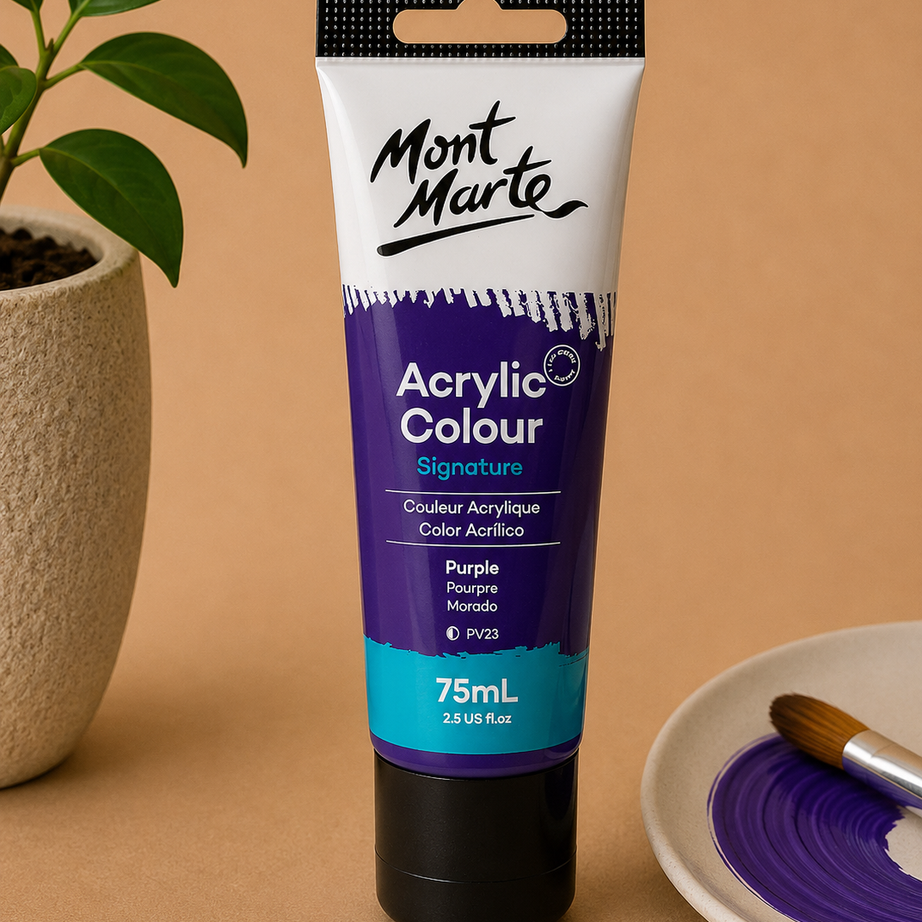 MONT MARTE acrylic colour purple 75ML paint tube for canvas painting and creative artwork