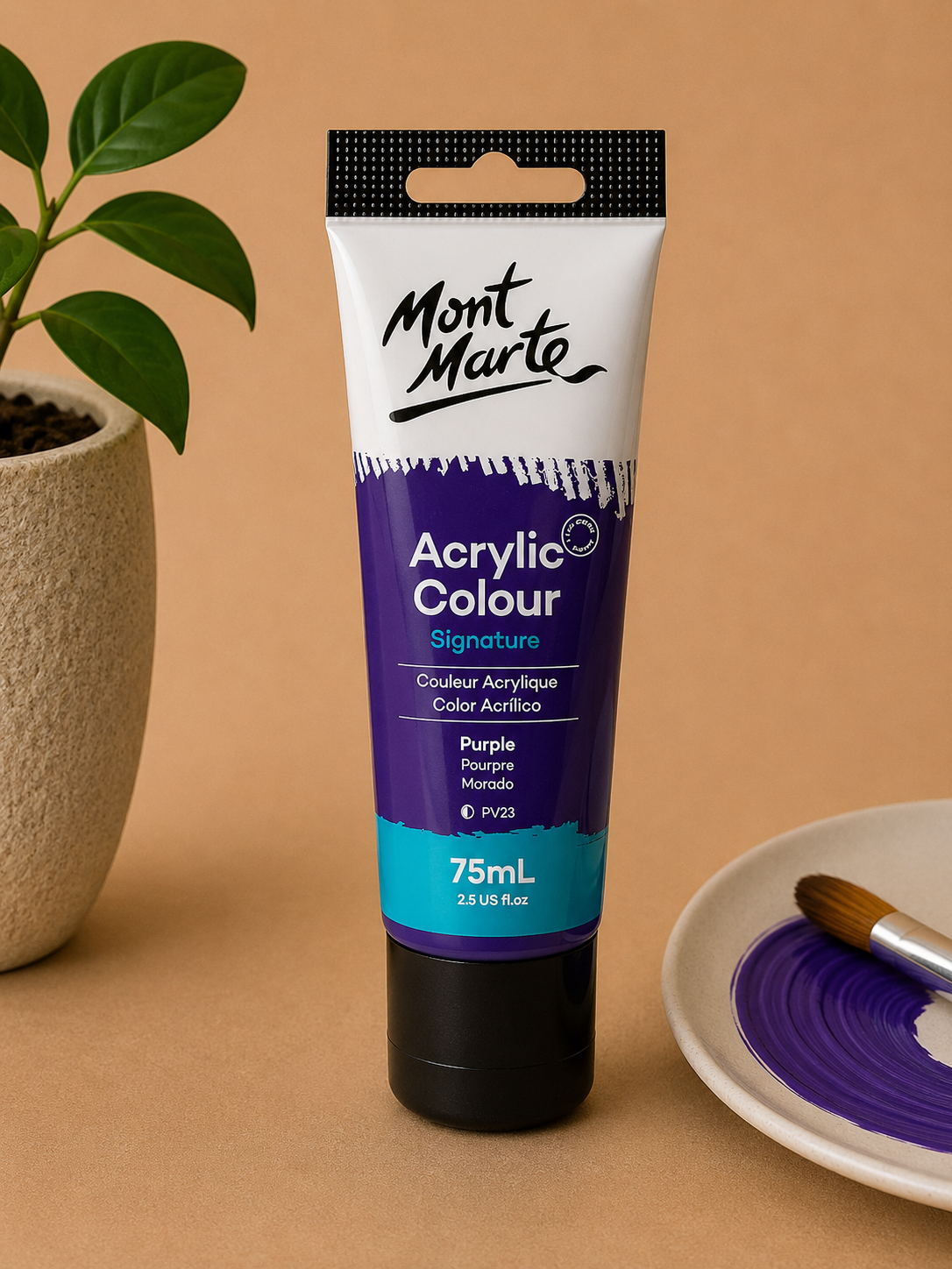 MONT MARTE acrylic colour purple 75ML paint tube for canvas painting and creative artwork