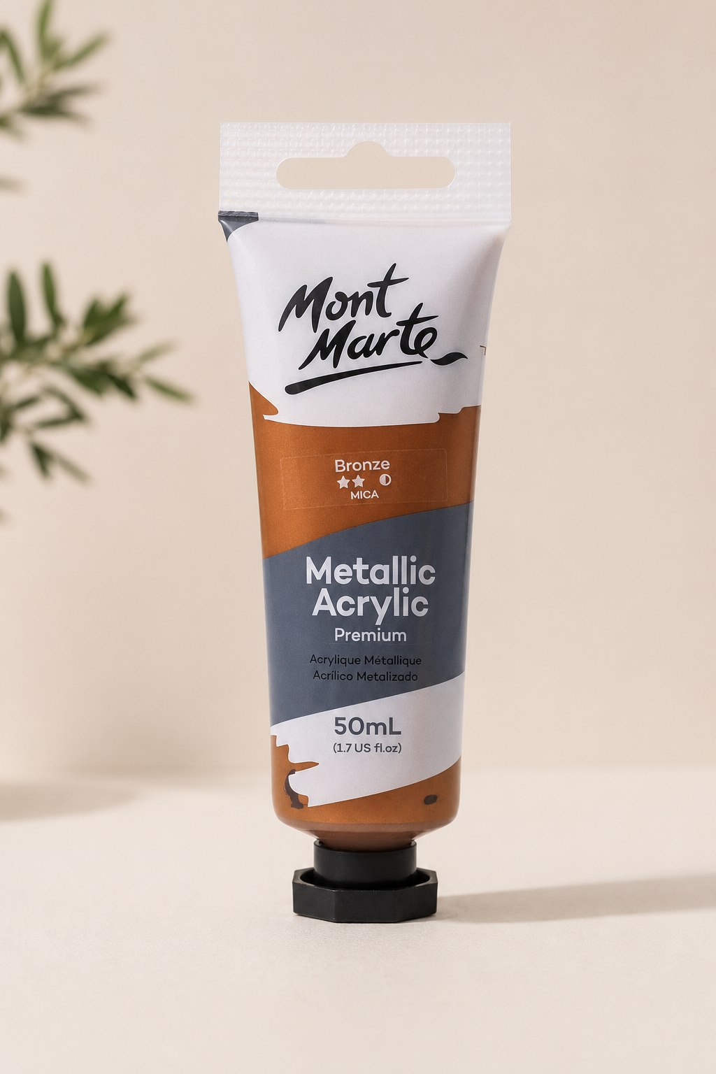 MONT MARTE Bronze Metallic Acrylic Colour 50ML paint bottle for art and craft projects