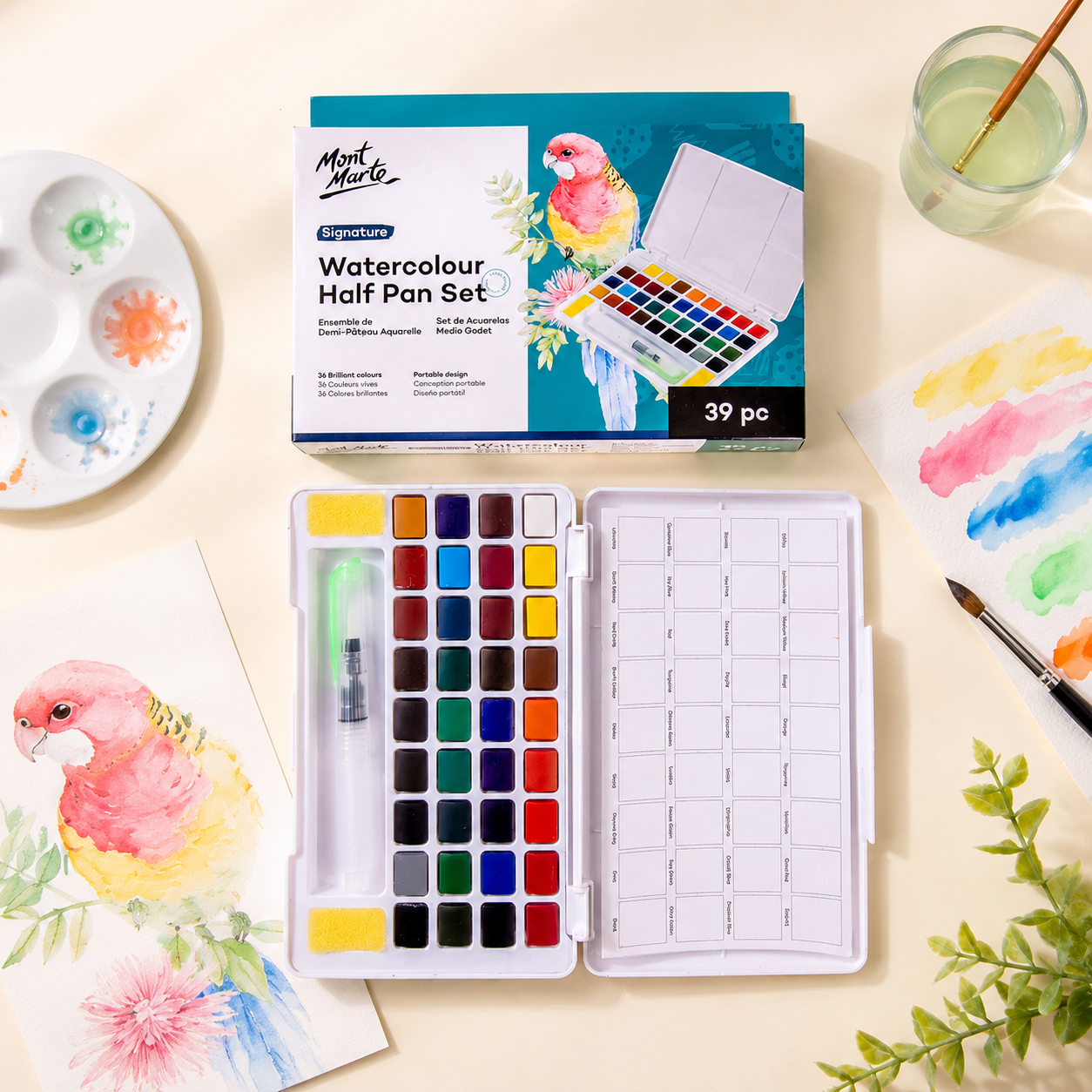 Mont Marte 39 piece watercolour painting kit for beginners and professionals