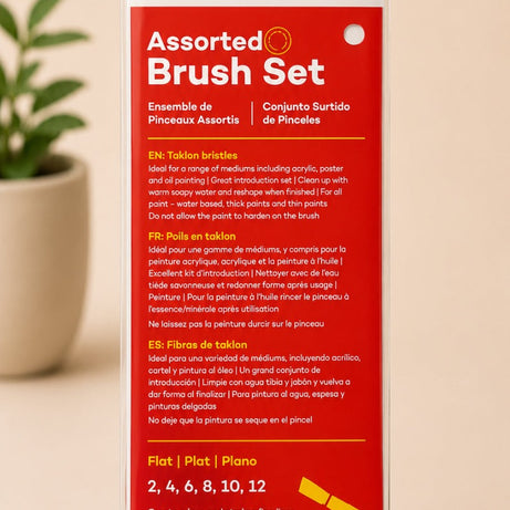 Artist quality assorted paint brush set by Mont Marte with six brushes