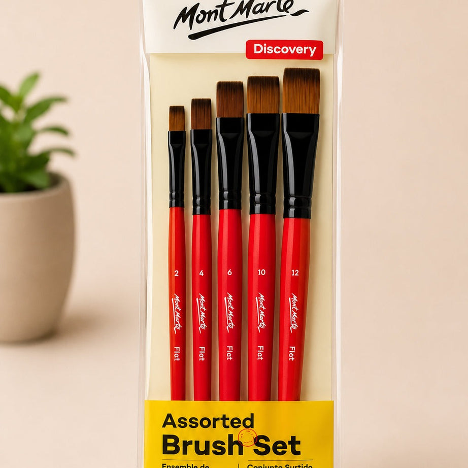 Mont Marte assorted brush set with 6 paint brushes for creative artwork