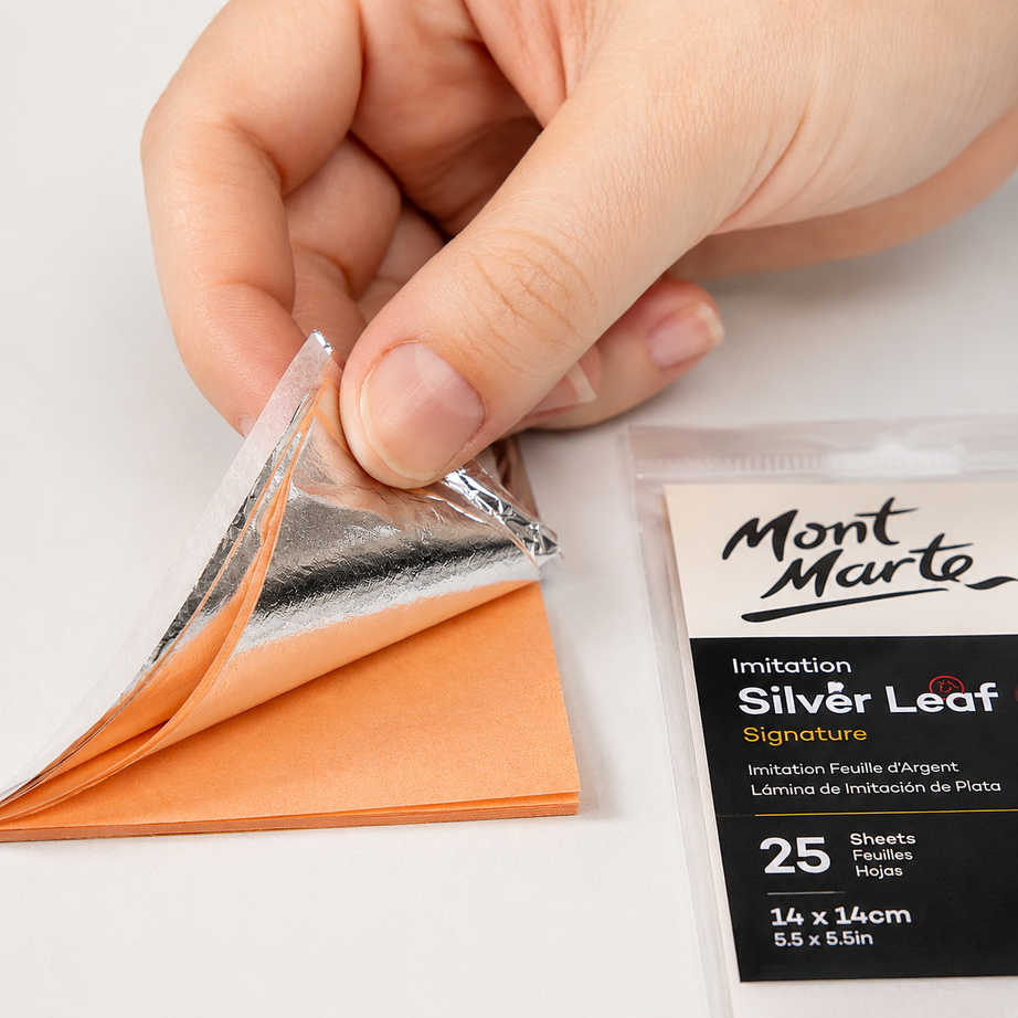 Mont Marte metallic silver leaf art sheets for gilding and creative artwork